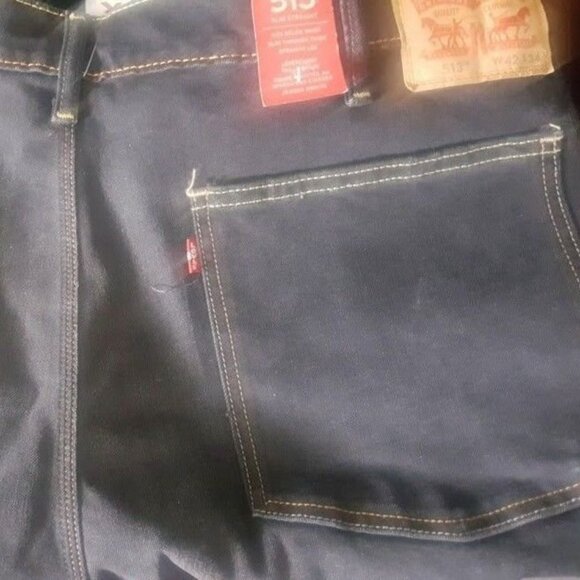 🔥LEVI'S 513 SLIM STRAIGHT CARPENTERS PANTS BLACK JEANS MEN'S 42x34 / RARE NWT - Picture 16 of 16
